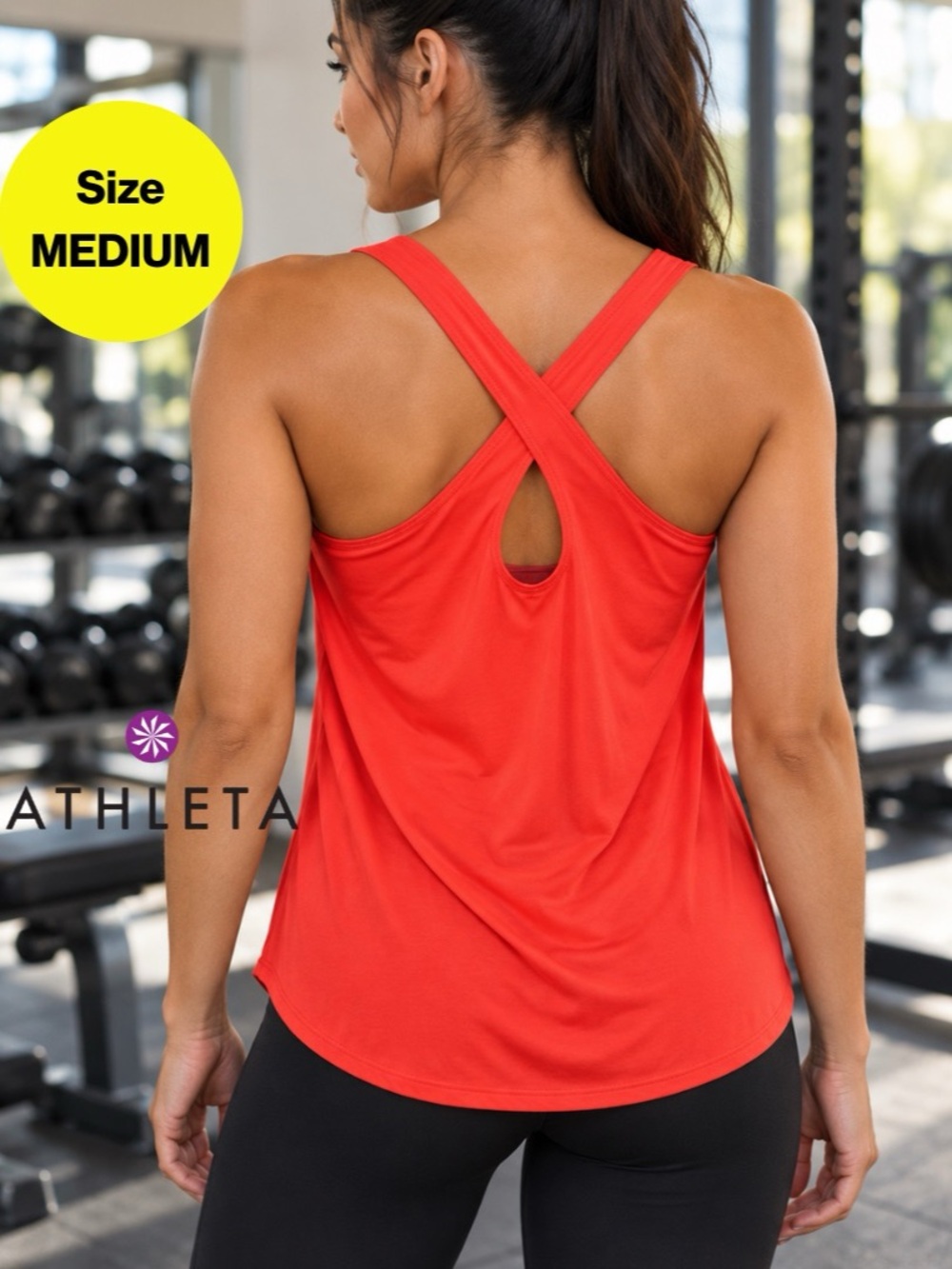 2/for $20 🪩 ATHLETA Coral Crossback Relaxed Tank Top (Women’s Medium)